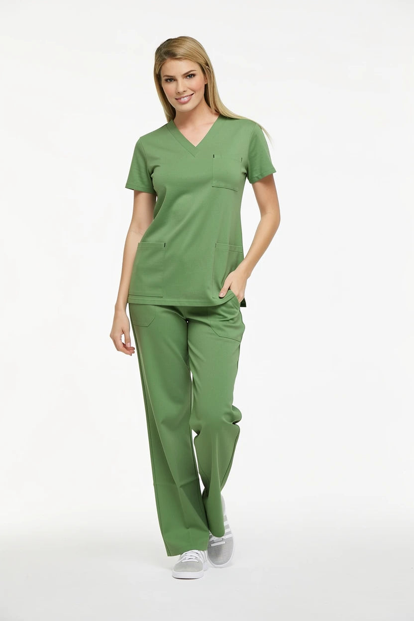 Fıstık Yeşili Hemşire Forması & Scrubs Takımları