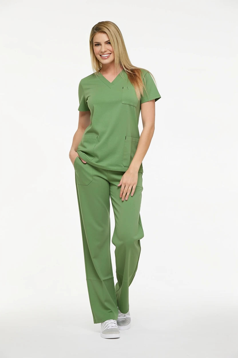 Fıstık Yeşili Hemşire Forması & Scrubs Takımları