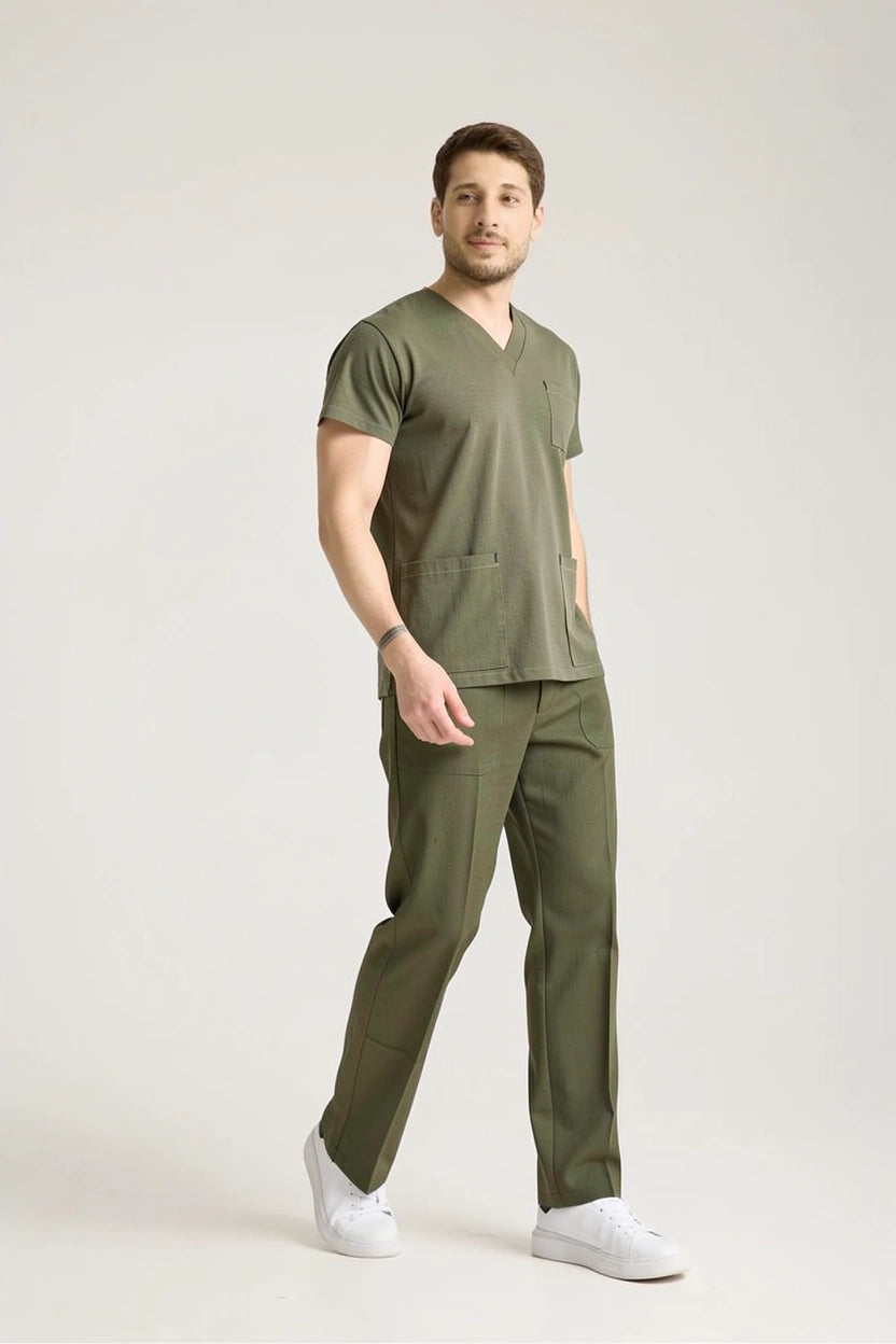 Haki Hemşire Forması & Scrubs Takımları