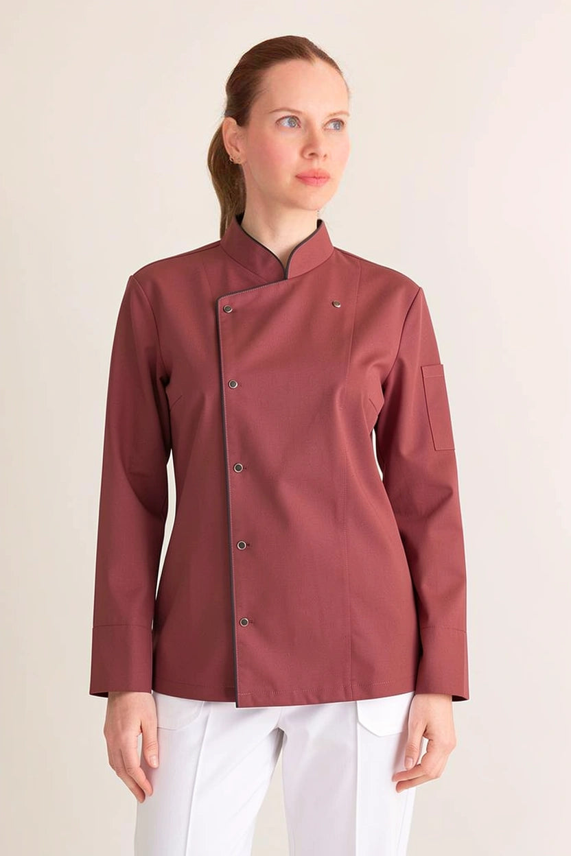Bordo Aşçı Üniforma Takımı - Likralı Modern Kesim