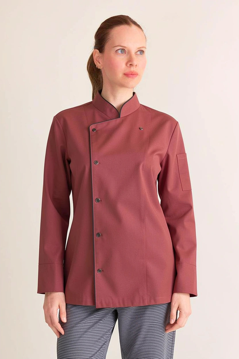 Bordo Aşçı Üniforma Takımı - Likralı Modern Kesim